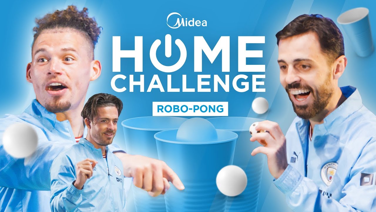 grealish, bernardo et kalvin deviennent compÉtitifs à robo pong! | midéa home challenge 2023 !