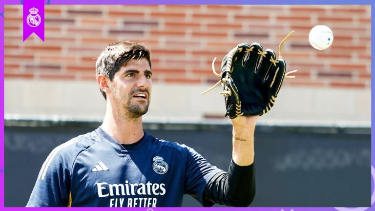 courtois plays baseball with the dodgers | real madrid