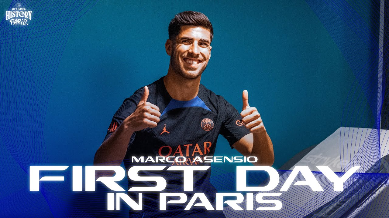 🥰 the first day of marco asensio in paris! 🔴🔵 #welcomeasensio